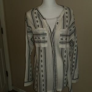 Winter white and Black Top